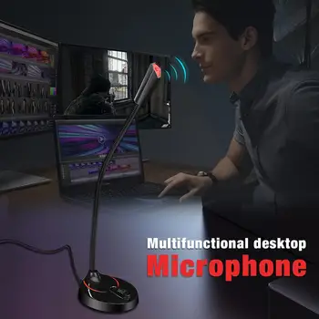 

Gaming Microphone USB For Computer Microphone Desktop PC Microphone One-key Switch Recording Mic For YouTube Live Streaming