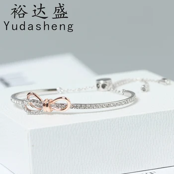 

High quality bow knot bracelet women's rose gold fashion all-match jewelry