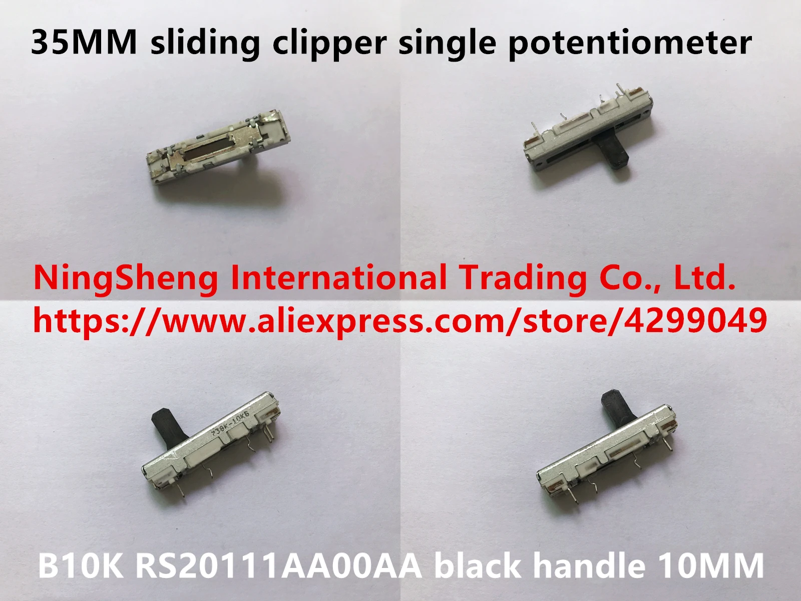 

Original new 100% Japan import 35MM sliding clipper single potentiometer B10K RS20111AA00AA black handle 10MM (SWITCH)