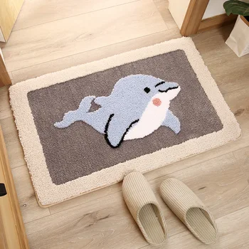 

Water Absorption Rug Fleece Bathroom Kit Toilet cartoon Pattern Bath Mats Floor Carpet Set Mattress for Bathroom mat