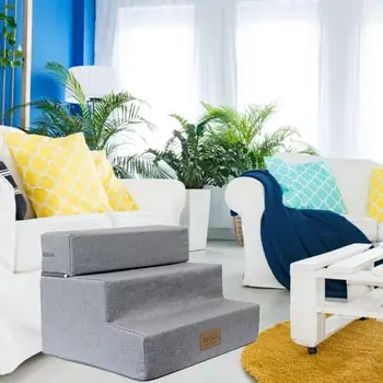 

Dog House Dog Stairs Pet 3 Steps Stairs For Small Dog Cat Pet Ramp Ladder Anti-slip Removable Dogs Bed Stairs Pet Supplies