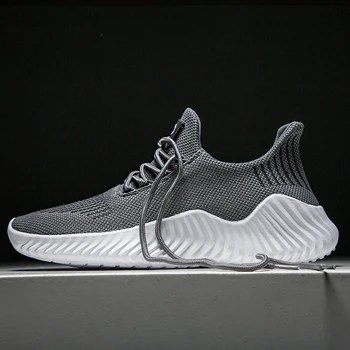 

2020 New Ultralight sneakers Men Casual Shoes Solid Black White Gray Breathable Comfortable Sneakers Big Size 39-47 Male Shoes