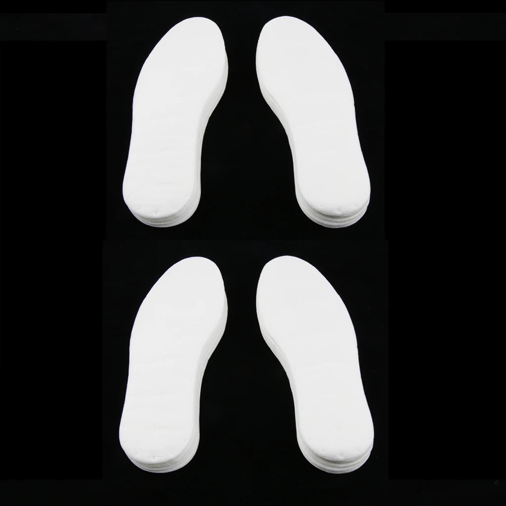 10Pairs Disposable Shoe-pad Insoles, Sweat Absorbing Breathable Cotton Barefoot Insoles Fots for 35-36
