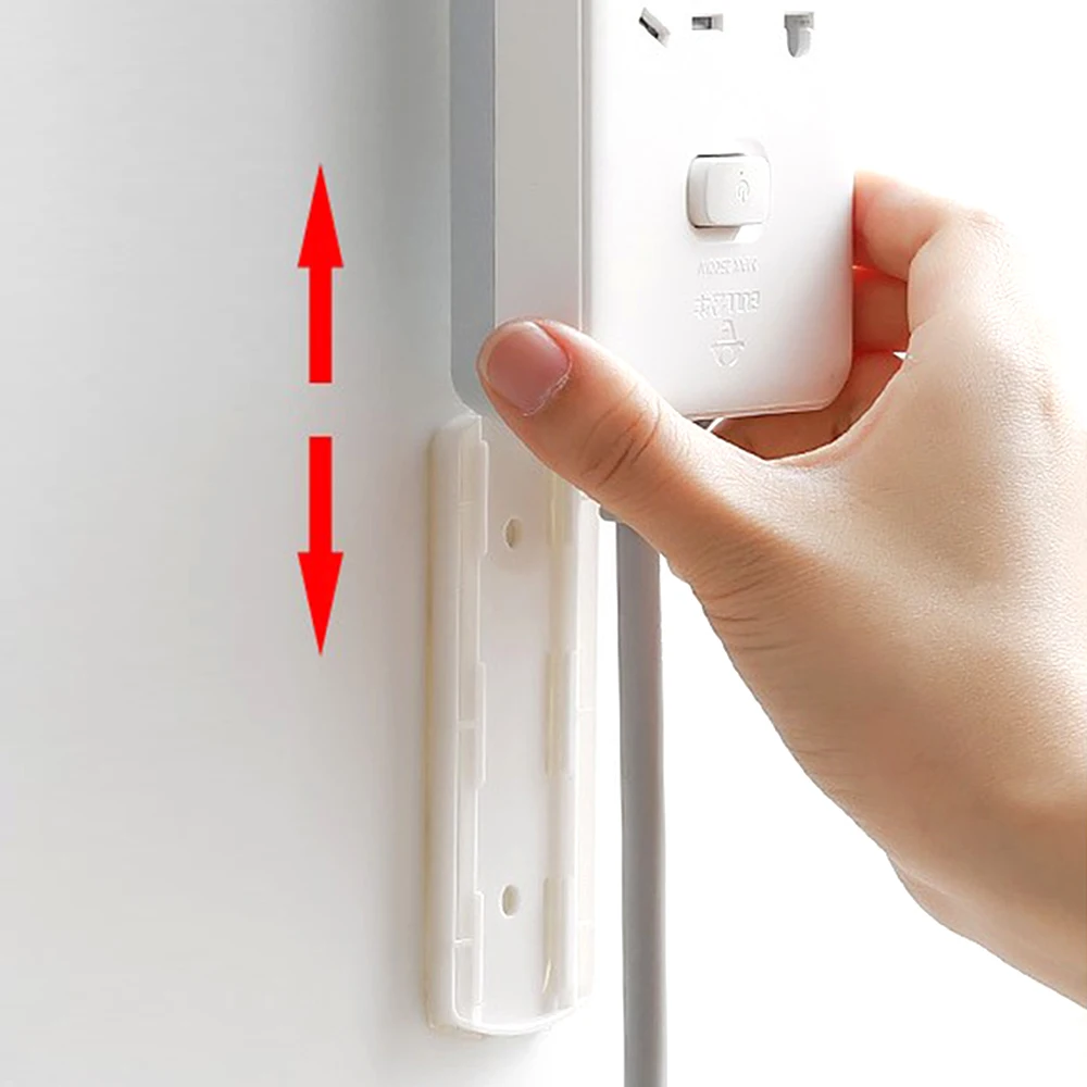 Removable Punch-free Plug Sticker Fixing Device Self-adhesive Power Wall Socket Hook Cable Bracket Strip Holder | Дом и сад