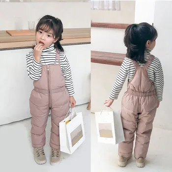 

Boys Girls Jumpsuit Overalls Baby Boys Girls Solid Bib Pants Autumn Winter Warm Down Trousers Kids Toddler Casual Pant #YL1