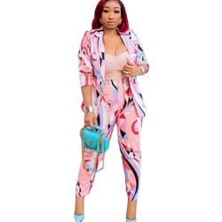 Mulheres blazer ternos da senhora do escritório do vintage calças terno combinando duas peças conjunto outono inverno elegante negócios outfits agasalho 2021