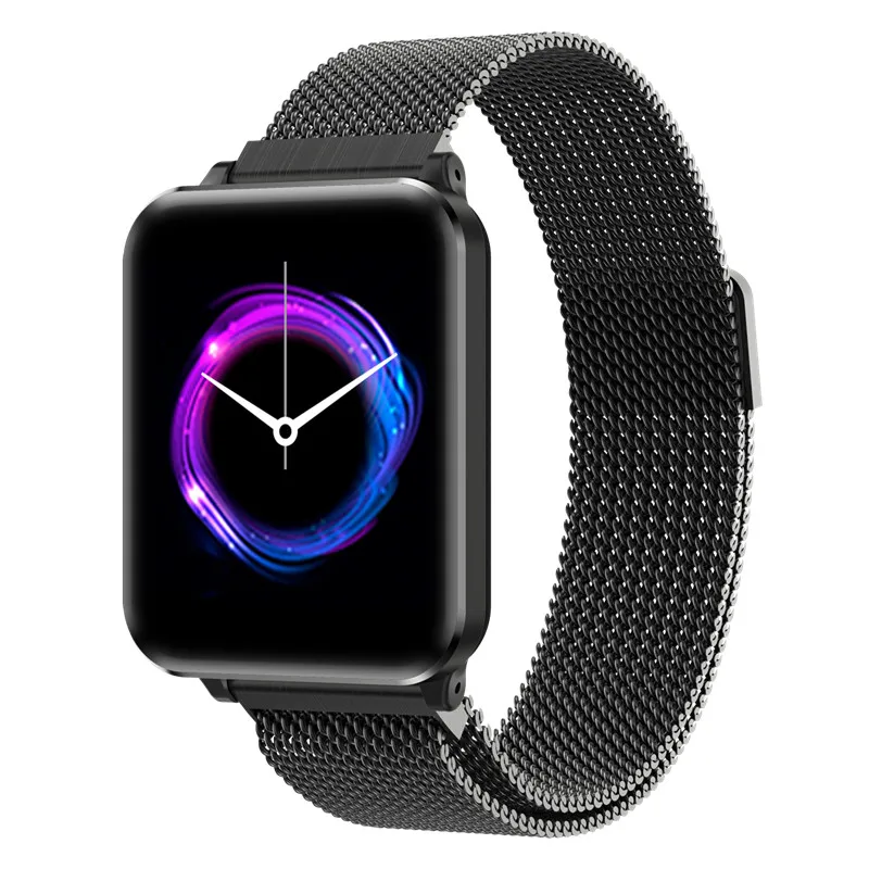 steel black Ravi P1 Smartwatch часы с монитором сердечного ритма артериального давления спортивные фитнес-трекер шагомер спортивные Смарт-часы для мужчин и женщин - Цвет: steel black