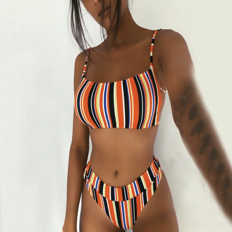 

2020 style Bikini push up High Waist Swimwear Women Padded Swimsuit Monokini mujer Trikini Praia Biquini Stroj kapielowy Badpak