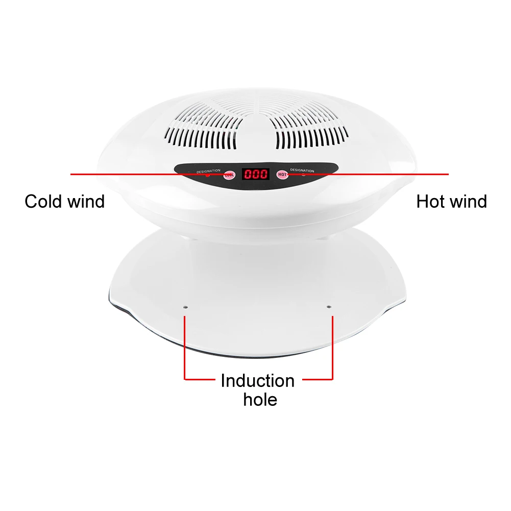 Hot & Cold Air Nail Dryer Manicure Cleaner Warm Cool Blower Nail Polish Drying Fan 400W Smart Sensor Salon Nail Art Equipment 3