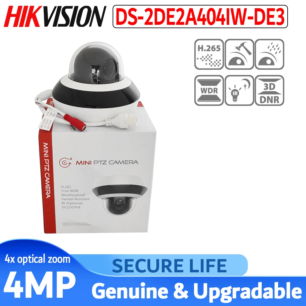 Оригинальная PTZ IP камера Hikvision фотокамера с 4 МП кратным зумом 2 8 12 мм сетевая POE H.265