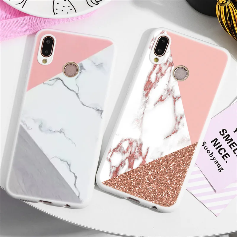 Зимние новые мраморные матовые задние чехлы для huawei P20 P9 P10 P30 Lite Pro P Smart Z Y5 Y9 Prime чехол геометрический ананас