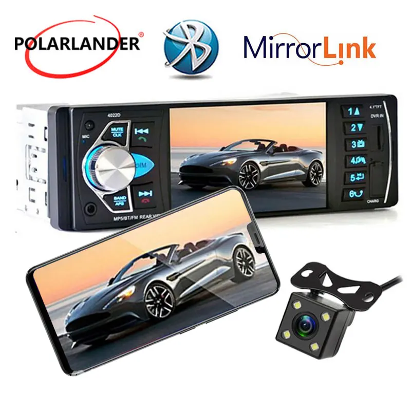 Автомагнитола с экраном 4 1 дюйма стерео Bluetooth AUX MP5 FM TF USB SD RDS|Автомобильные
