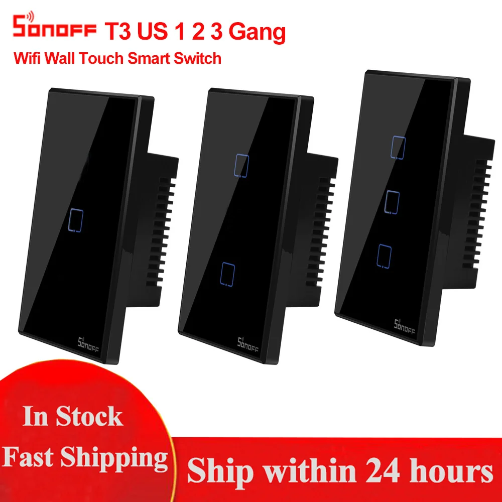 Sonoff TX T3 US 1 2 3 Gang Wifi RF переключатель умный дом дистанционное управление настенный