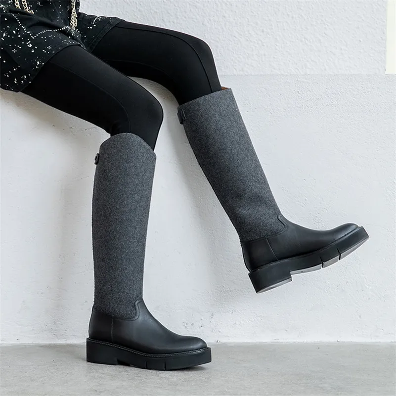 Buonoscarpe/новые зимние теплые сапоги для верховой езды; качественные женские сапоги до колена из натуральной кожи; вечерние офисные туфли; женская обувь на молнии на высоком каблуке