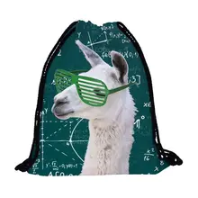 1 шт. портативный рюкзак Alpaca с 3D принтом сумки для покупок на шнурке Новинка