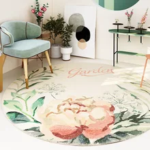 Флисовый круглый дверной коврик с цветами для гостиной, ванной комнаты, детской спальни, ковры, компьютерное кресло, коврик для пола, украшение