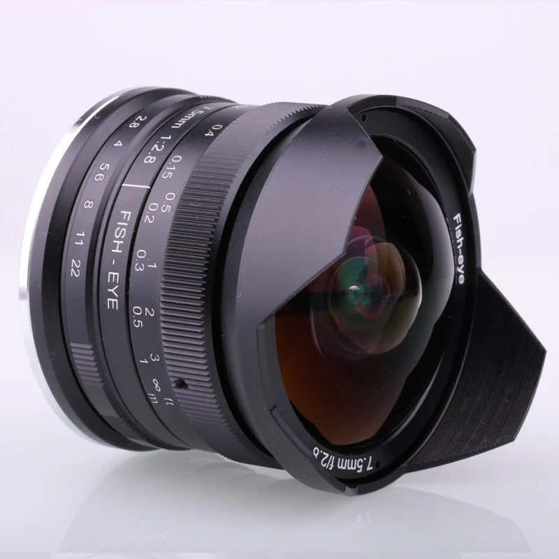 7,5 мм f2.8 объектив рыбий глаз 180 APS-C ручной фиксированный объектив для Olympus Panasonic Micro 4/3 M4/3 крепление E-M1 E-M1 Mark II E-M5 E-M5 Mark