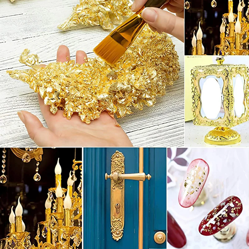 Luxury Shiny Gold Leaf Foil Flake Resin Epoxy Mold Art Decor Jewelry Making  Tool