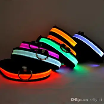 

Pet Dog Led Collars LED flashing dog collar LED pet collar necklace collar free shipping