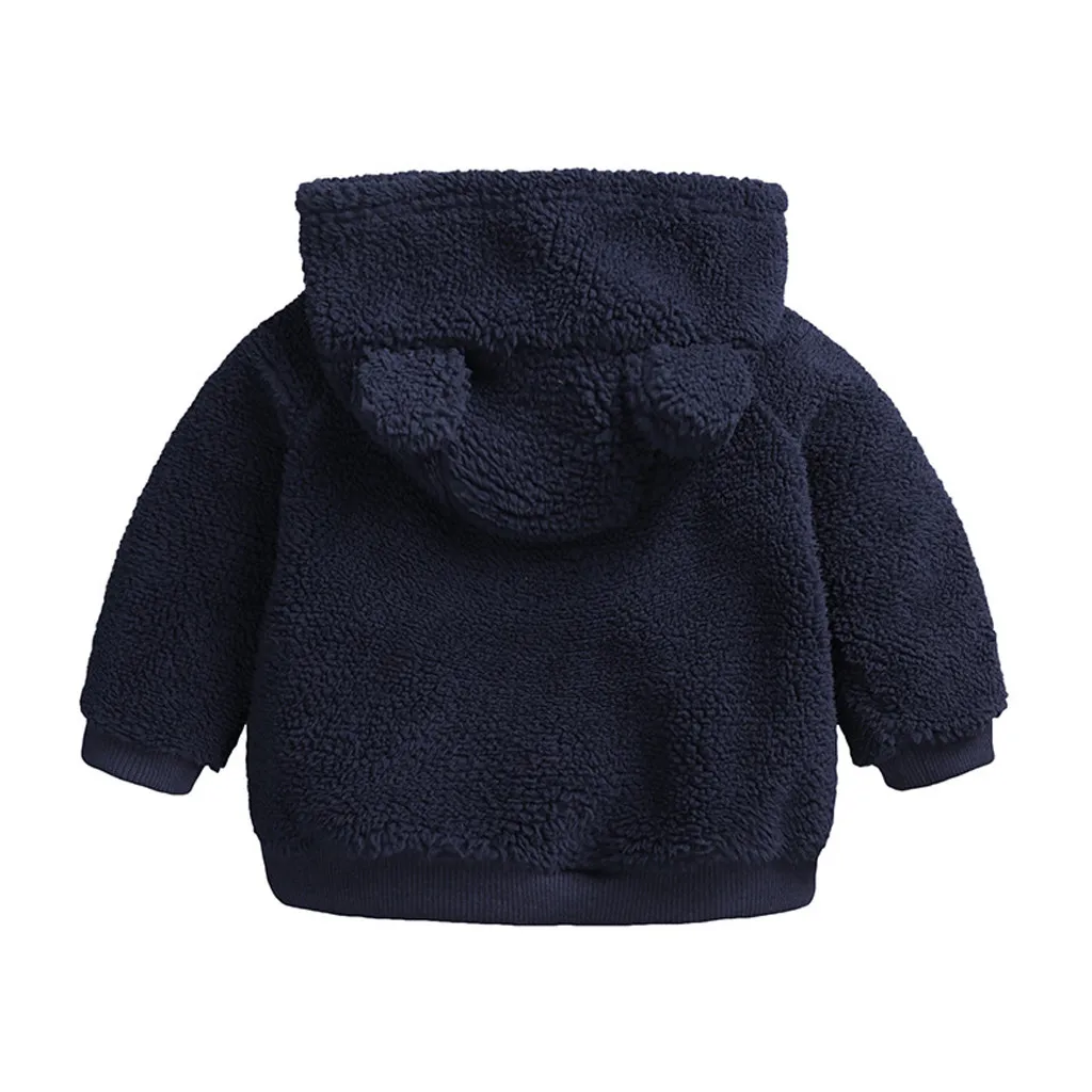 Для новорожденных мальчиков и девочек; зимнее теплое пальто с капюшоном и длинными рукавами с рисунком медведя и букв; Теплые кофты; коллекция года; осенне-зимняя одежда