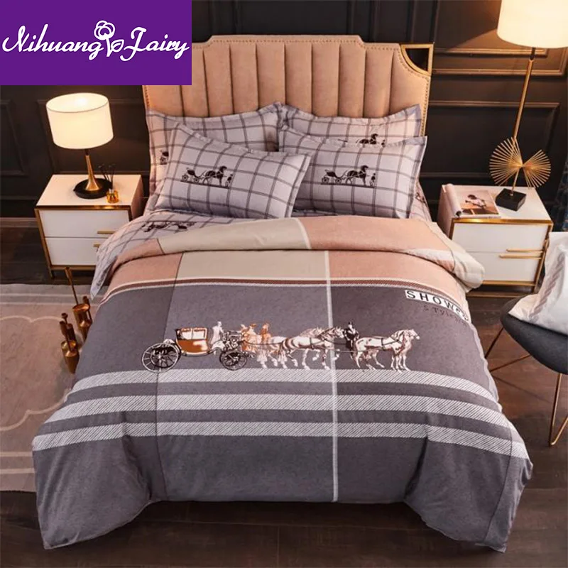 

Winter bed sheet duvet cover sanding bed four-piece thickening nude sleeping skin-friendly bedding home textile
