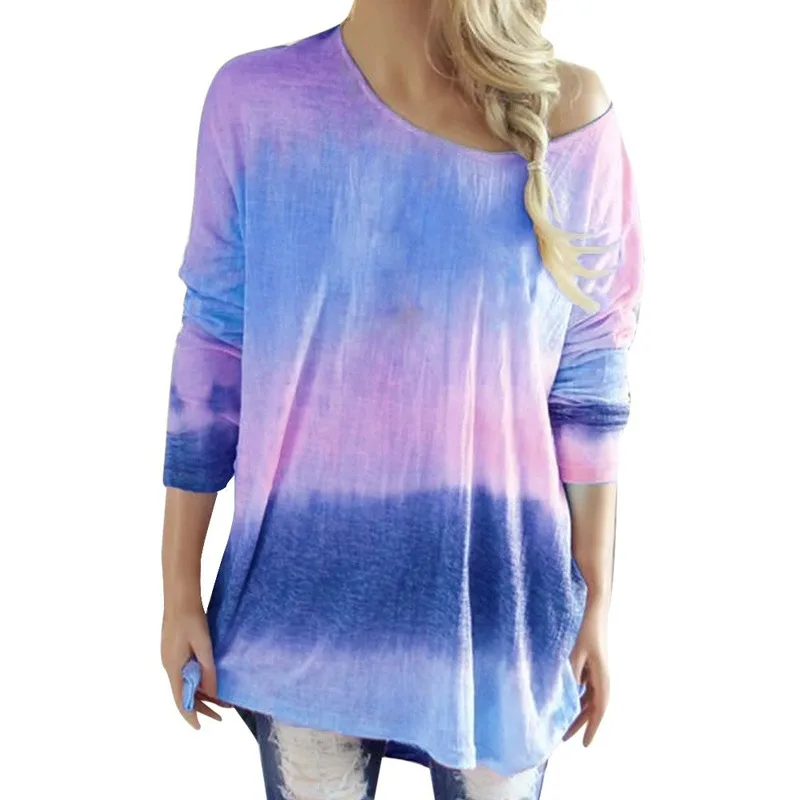 

Women T-shirts Sexy Off Shoulder Printing Harajuku T Shirt Female Long Sleeve Causal Loose Top Tee Girls Outwear Streetwear