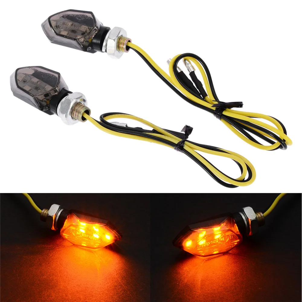 

2Pcs Motorbike Super Bright Lamp Mini Universal Motorcycle LED Turn Signal Indicators Light Amber Blinker Led