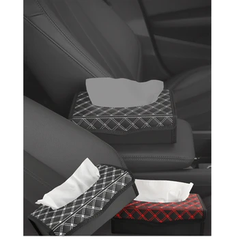 

2020 New Luxury Tissue Box Universal House Room Car Office Portable PU Leather Paper Towel Storage Box Auto Interior Accessories