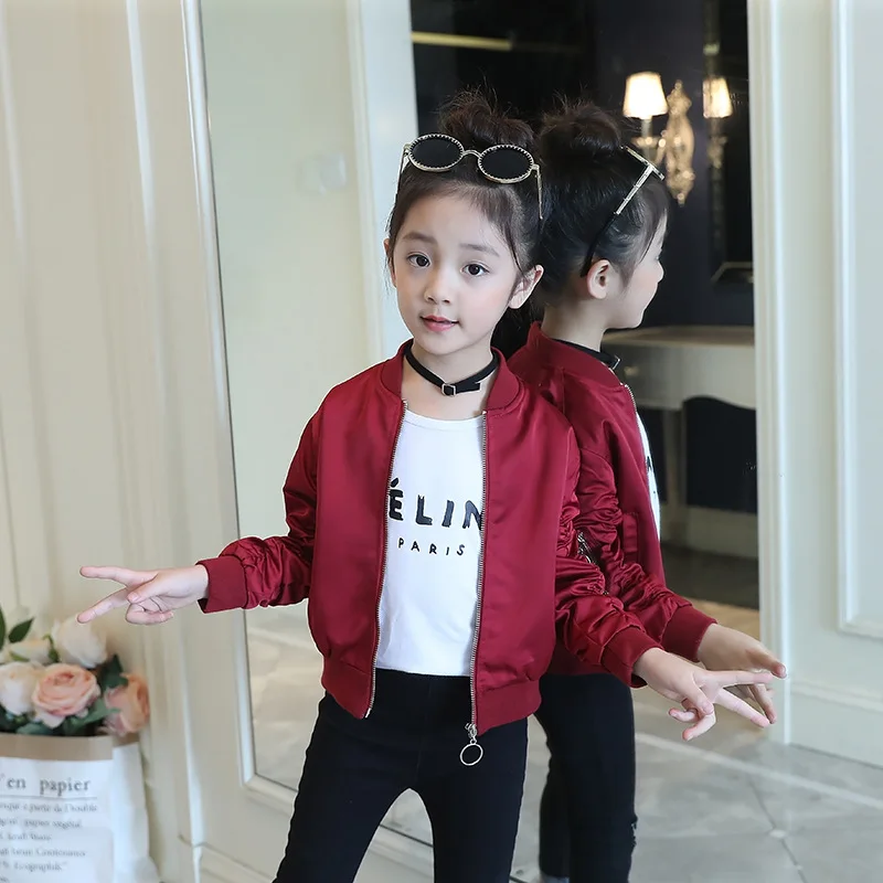 

Childrenswear Spring 2018 Girls Casual Coat Korean-style Big Boy Women's Printed Short Fashionable Bat Sleeve Tops Fashion