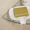 2pcs Glass Corner Shelf Triangle Convenient Useful Bathroom Shelf Wall Organizer Storage Rack for Toilet Bathroom Kitchen A30 5