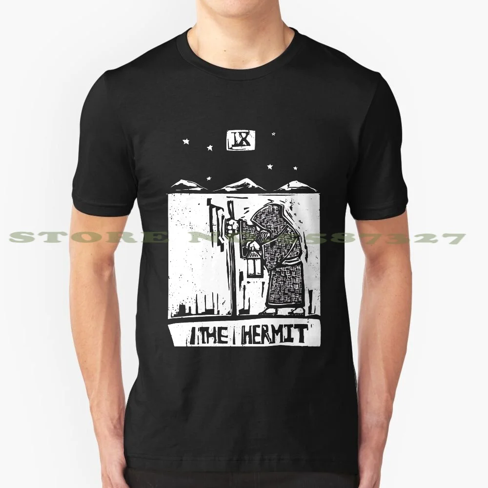 Футболка The Hermit-Карты Таро-основная Аркана черно-белая футболка для мужчин женщин