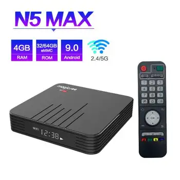

N5 MAX Android TV Box 4GB RAM 128GB ROM Amlogic S905X3 Media Player 2.4G 5G WiFi Bluetooth 4.1 4K HD Smart Android Box