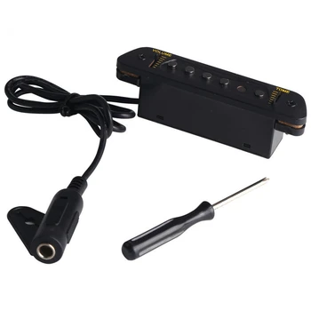 

SEWS-Acoustic Guitar Pickup Soundhole Pickup Magnetic Single Coil Passive with Tone Volume Control for Acoustic Guitar