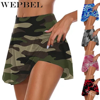

WEPBEL Skirt Women's Sexy High Waist Camouflage Skirt Fashion Printed Casual Mini Skirt