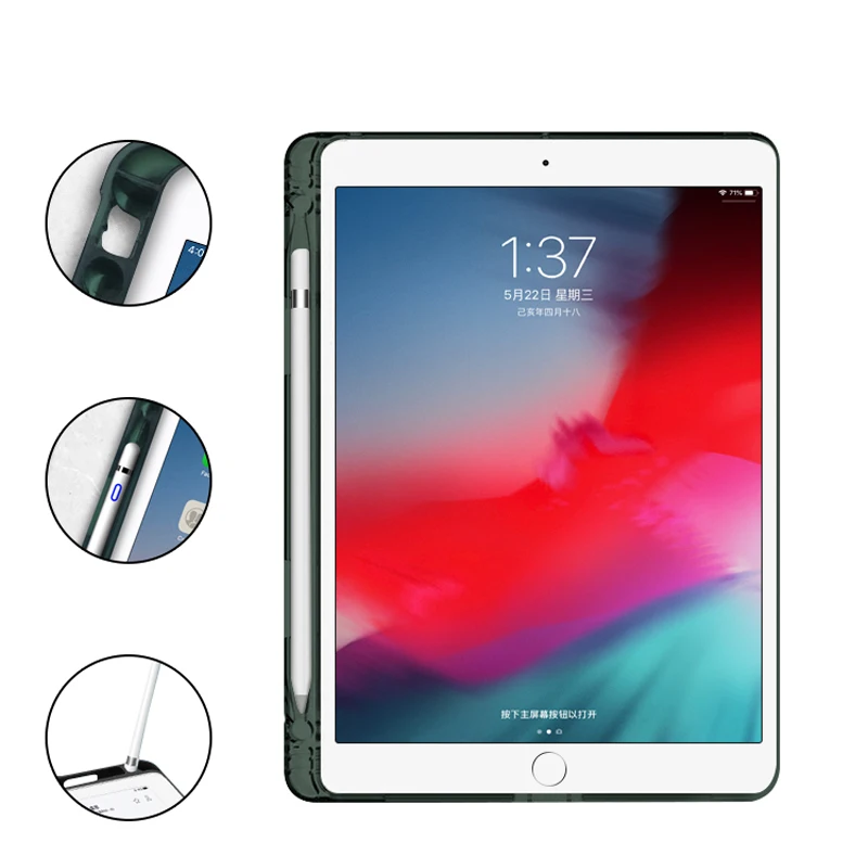 Чехол для iPad 9 7 2017 2018 5th 6th Gen со слотом ручки смарт чехол Air / 5/6 с функцией