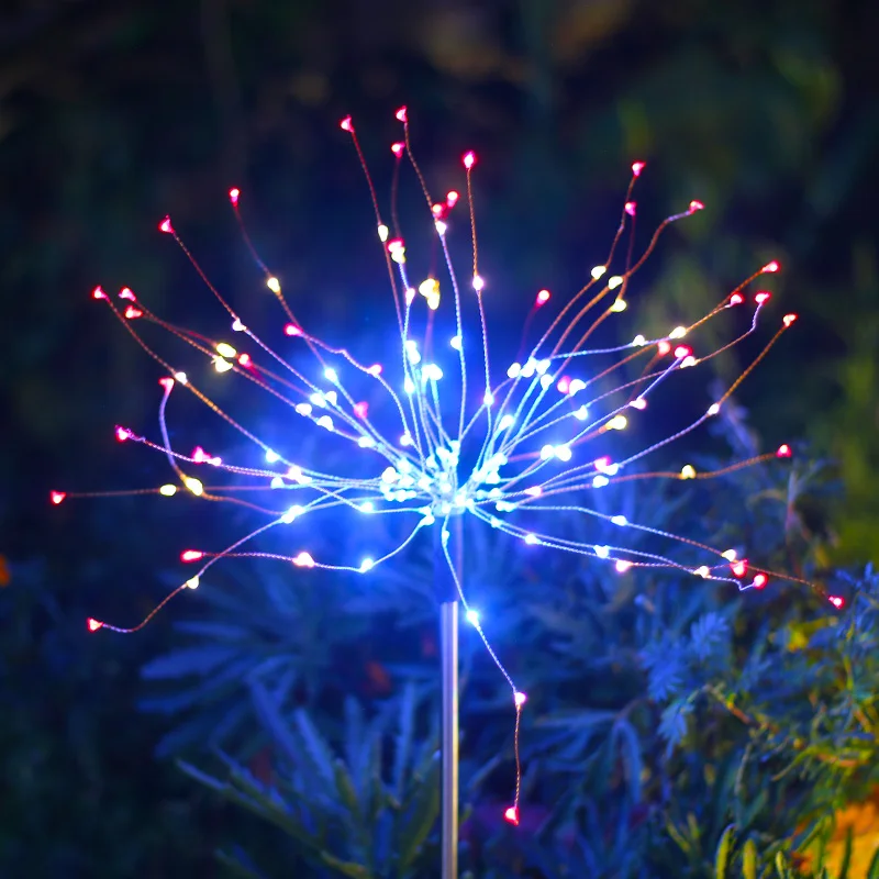 LED Solar Fireworks Lights Outdoor 90/150 LEDs Waterproof String Fairy Light For Home Garden Street Lamp Christmas Decoration solar wall lights outdoor