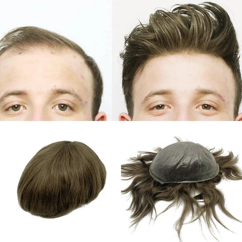 Cheap Thin skin wig human hair men toupee good quality hair piece men free shipping Njbap8yw