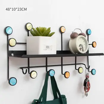 

HiMISS Wall Mounted Coat Hanger Shelf with Hooks for Home Cloakroom Living Room Bedroom Hallway Decor