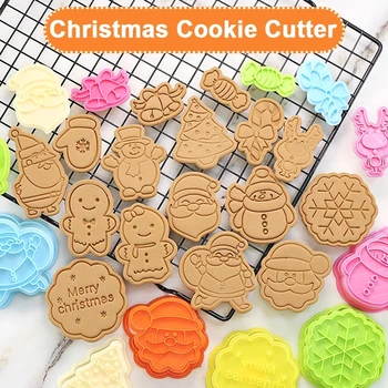 

Food Grade Cookie Stamp Biscuit DIY Mold Christmas 3D Cookie Cake Plunger Cutter Baking Mould Fondant Cake Decorating Tools