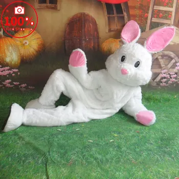 

Easter Bunny Mascot Costume White Rabbit Lovely Cartoon Animal Ravbbit Fancy Furry Dress Adult Outfit Advertising Parade Fursuit