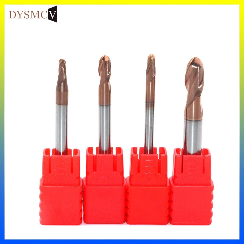 

1pc Carbide Ball Nose Endmills HRC60 2 Flute End Mill 1mm 1.5mm 2mm 2.5mm 4mm 5mm 6mm 8mm mill ball CNC Mill Cutter Tool
