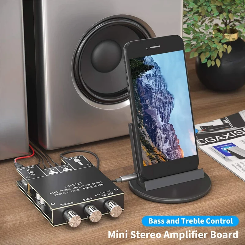 Dual Channel TPA3116 D2 Bluetooth 5 0 Subwoofer Amplifier Board High Power o Stereo Amplifier Board 2X50W Bass AMP