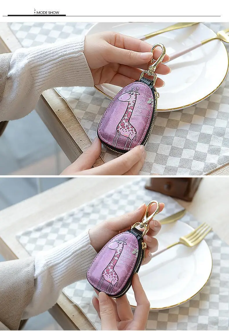 General car key case cartoon pattern protection cover men and women key case Porta Chaves Purse Porta Chave Funda Llave