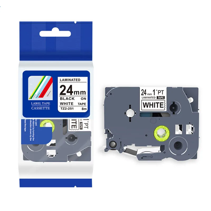 10pk совместимая 24 мм p-touch ламинированная tze 251 tz251 tze251 TZe строгая лента для принтеров