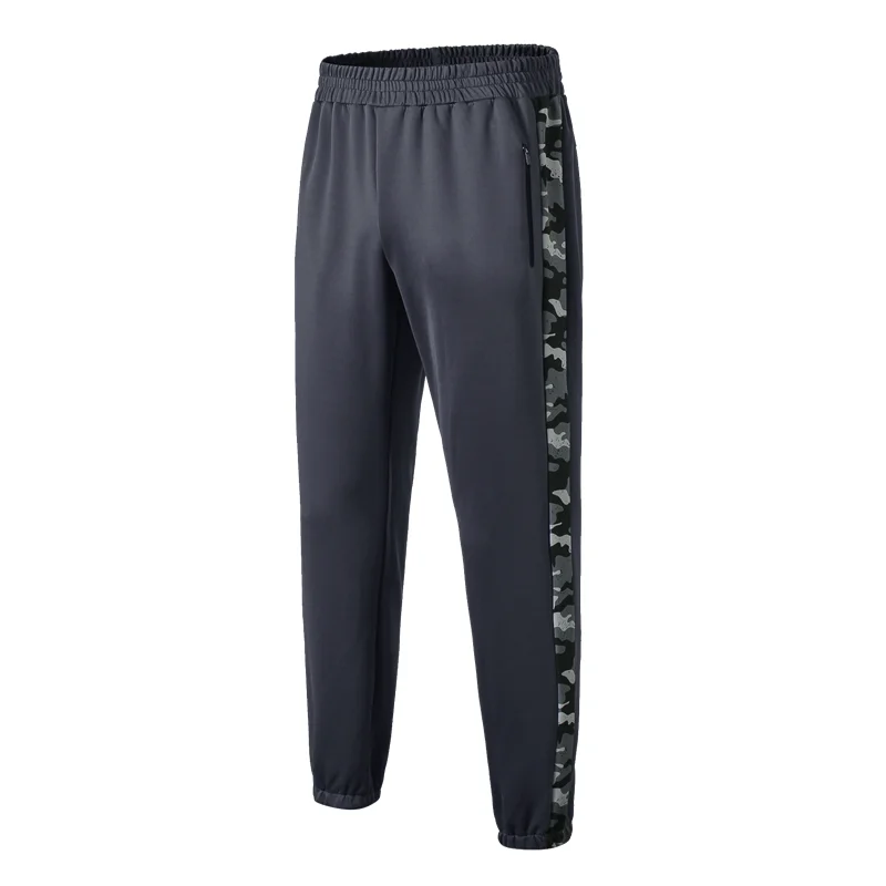 Серый NEW Mens Running Long Pants Side Camouflage Pocket Skinny Pencil Pants Winter Male Sweatpants Gym Bodybuilding Sportswear - Цвет: Серый
