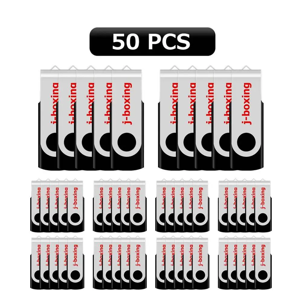 Black J-boxing 50X 128MB USB Flash Small Capacity Swivel Flash Stick Pen Drive 128 mb Memory Stick for PC Mac Laptop Tablet USB Device - Color: Black