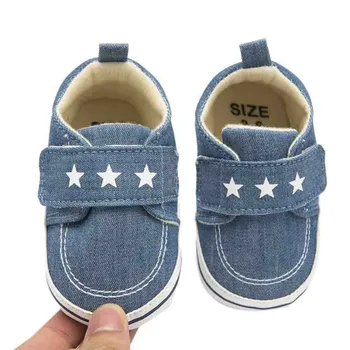 

Fashion Canvas Baby Boy Shoes Anti-Slip Star Printed Soft Bottom Cotton Sneakers Boy First Walkers for 0-12 Month