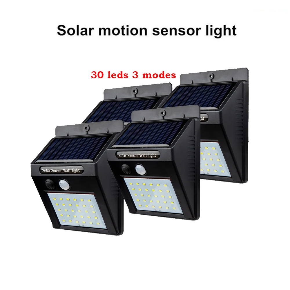 

2/4PCS 30 LED Dual Head Solar Light Radar Sensor Spotlight Outdoors Solar Garden Light Super Bright Yard Flood LED Lamp Waterpro