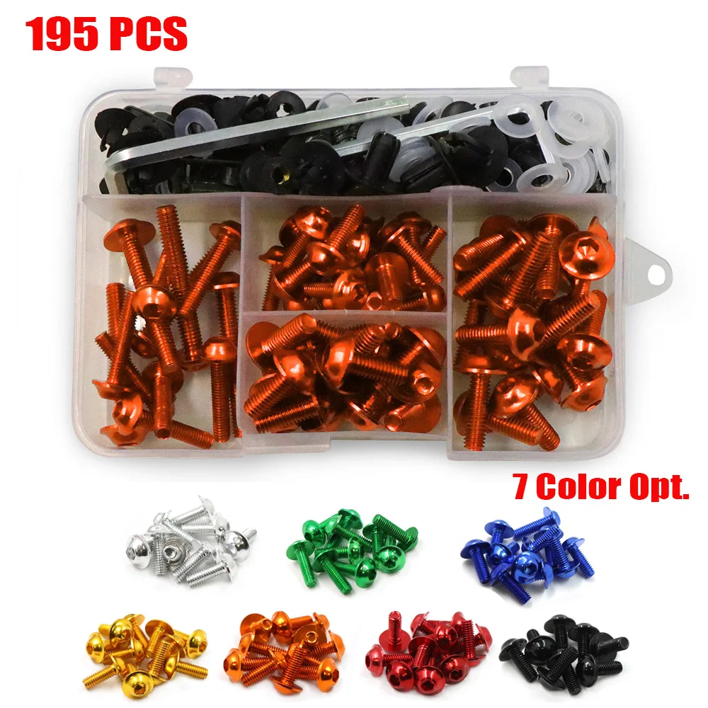 

195PCS For Honda CBR600RR CBR900RR CBR929RR CBR1000RR CBR 600RR 900RR 929RR 1000RR 600 F2 F3 F4i Full Fairing Bolt Kits Bodywork