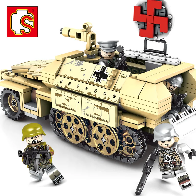

Baby Semp Building Blocks 101321 Iron And Steel Empire Series Armoured Car Small Particles Fight Inserted Children DIY Building